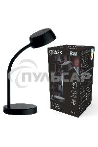 Светильник настольный Gauss Qplus модель GTL601 8W 600lm 4000K 170-265V черный диммируемый LED 1/8
