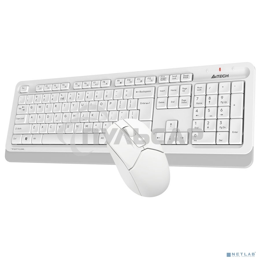 Комплект клавиатура + мышь A4Tech Fstyler FG1012 клав:белый мышь:белый USB беспроводная Multimedia