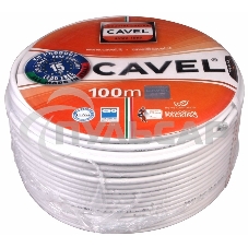 Кабель коаксиальный CAVEL DG-113, Cu/Al/CuSn, 75%, 75 Ом, бухта 100 м, белый