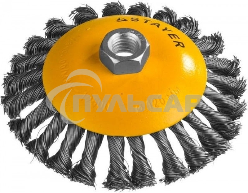 Кордщетка STAYER PROFESSIONAL 35135-125коническая М14 плетеная 0.5мм d125мм