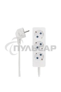 Удлинитель PROconnect 3 гнезда, 10 м, 3х0.75 мм², с/з, белый