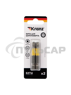 Бита для шуруповерта KRANZ Torx T30х50 мм (2 шт./уп.)