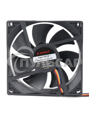 Вентилятор для корпуса Gembird 18655 черный, 92 мм, 2500 об/мин, 32.7 дБ, 4 pin