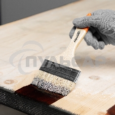 Кисть плоская 100 мм, натуральная щетина, деревянная ручка, для масляных краскок, лаков, SPARTA, 824455