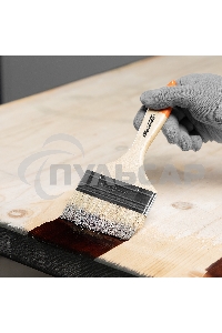 Кисть плоская 100 мм, натуральная щетина, деревянная ручка, для масляных краскок, лаков, SPARTA, 824455