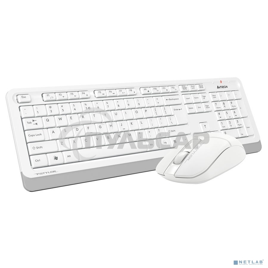 Комплект клавиатура + мышь A4Tech Fstyler FG1012 клав:белый мышь:белый USB беспроводная Multimedia
