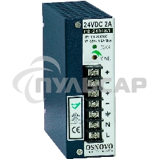 Блок питания OSNOVO Промышленный блок питания. DC24V, 2A (48W). Диапазон входных напряжений: AC195-265V