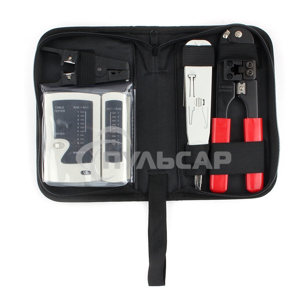 Монтажный инcтрумент Gembird TK-NCT-01 Набор инструментов для работы с локальной сетью (4 предмета) набор