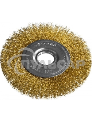 Кордщетка STAYER PROFESSIONAL 35122-125 д/УШМ витая стальная латун.проволока 0.3мм 125мм/22мм