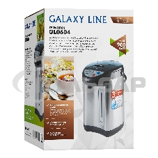 Термопот Galaxy Line GL 0604, серебристый с черным, 900 Вт, 3,8 л