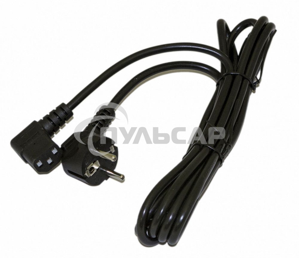 Кабель питания Hyperline PWC-IEC13A-SHM-1.8-BK компьютера (Schuko+C13 (угловая)) (3x0.75), 10A, угловая вилка, 1.8 м, черный