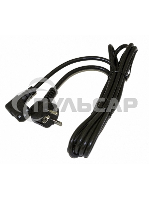 Кабель питания Hyperline PWC-IEC13A-SHM-1.8-BK компьютера (Schuko+C13 (угловая)) (3x0.75), 10A, угловая вилка, 1.8 м, черный