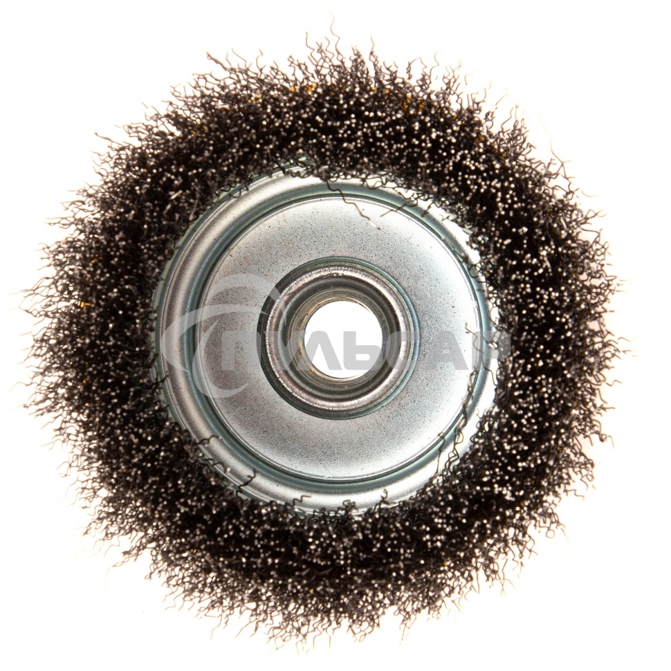 Щетка для УШМ, 100 мм, М14, Чашка, витая нержавеющая проволока 0,3 мм Denzel