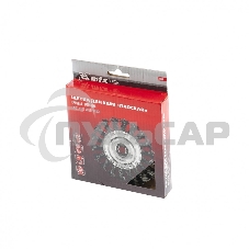 Щетка Matrix для УШМ, 125 мм, М14, Плоская, крученая проволока 0,8 мм