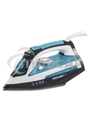Утюг Galaxy Line GL 6123, голубой с белым, паровой, 2500 Вт, постоянный пар 50 г/мин, паровой удар 230 г/мин, функции: самоочистка, антикапля, антинакипь, функция увлажнения, вертикальное отпаривание, защита от перегрева, индикатор нагрева, керамическое п