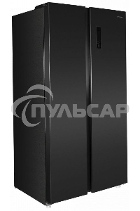 Холодильник Maunfeld MFF177NFSB черный глянц. двухкамерный 263/170л морозилка сбоку, No Frost, Side by Side