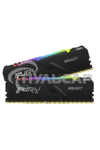 Оперативная память Kingston Fury Beast, DDR4, 32Gb (2x16Gb), 3200MHz, CL16, DIMM, с радиатором, RGB, черный