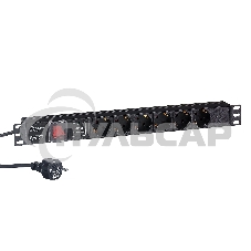 Блок розеток горизонтальный ExeGate ServerPro PDU-19H608 Al-6S-EU2-SW-SPD1, 19