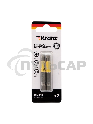 Бита для шуруповерта KRANZ Torx T27х50 мм (2 шт./уп.)