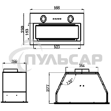 Вытяжка встраиваемая Maunfeld Trapeze 602M нержавеющая сталь, 60 см, 1150 куб. м/ч, 54 дБ