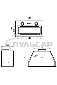 Вытяжка встраиваемая Maunfeld Trapeze 602M нержавеющая сталь, 60 см, 1150 куб. м/ч, 54 дБ