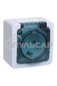 Розетка Iek ERMP12-K03-16-54-EC РСб20-3-ГПБд роз 1м с з/к о/у IP54 (цвет крышки:дымчатый) ГЕРМЕС PLUS