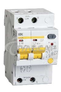 Выключатель автоматический дифференциального тока Iek MAD12-2-010-C-030 АД12М 2Р С10 30мА ИЭК