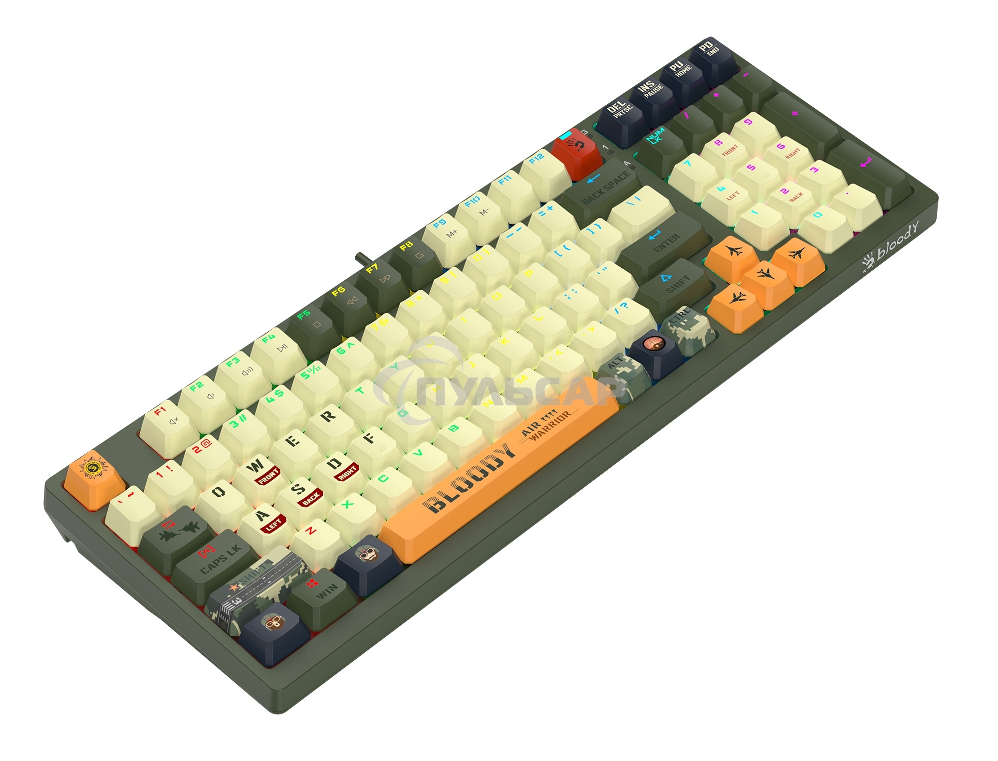 Клавиатура проводная A4Tech Bloody S98 Aviator механическая зеленый USB for gamer LED (S98 AVIATOR)