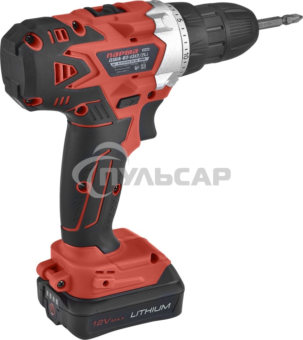 Дрель-шуруповерт Парма акк. ДША-02-1312/2Li 02.021.00006