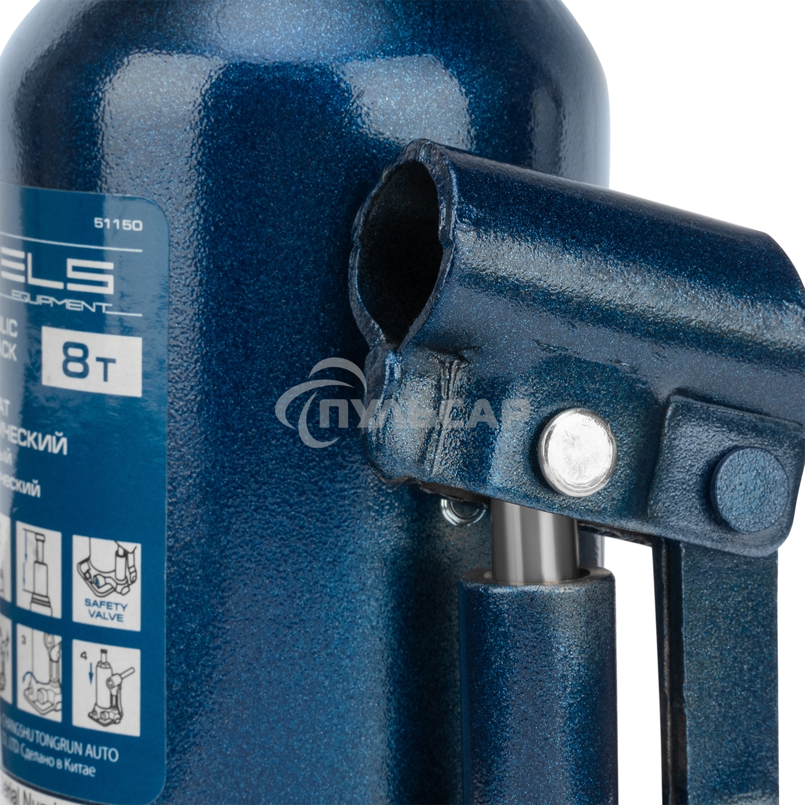 Домкрат гидравлический бутылочный телескопический, 8 т, подъем 180-410 мм Stels