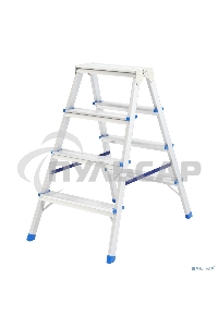 Стремянка двусторонняя Сибртех 4ст алюминиевая, 97924