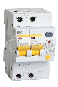 Выключатель автоматический дифференциального тока Iek MAD12-2-010-C-030 АД12М 2Р С10 30мА ИЭК