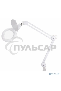 Лупа на струбцине Rexant, круглая, 5D, с подсветкой 108 LED, белая