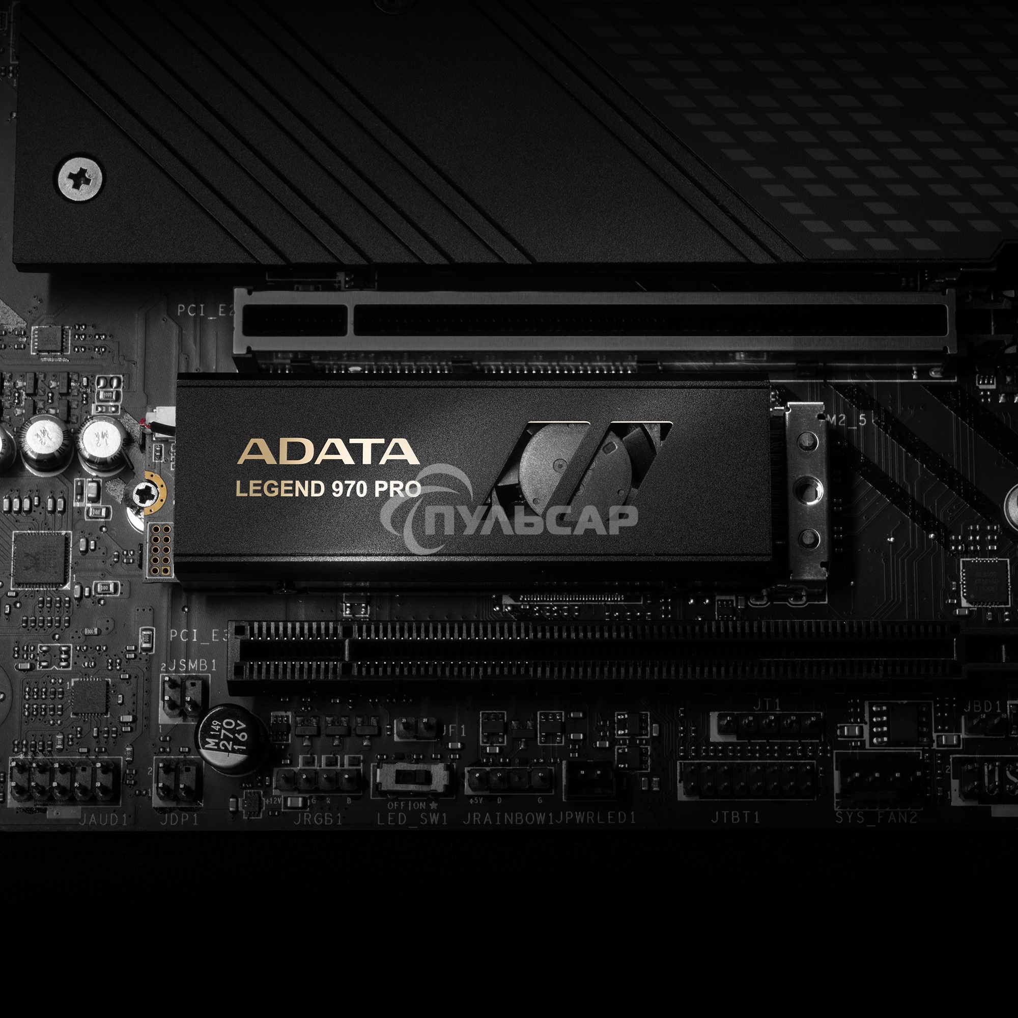 Накопитель SSD ADATA Legend 970 Pro, 2Tb, PCIe 5.0 x4, M.2 2280, NVMe, R/W 14000/10000, активное охлаждение