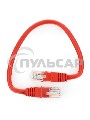 Патч-корд UTP Cablexpert кат.5e, 0.25м, литой, многожильный, красный