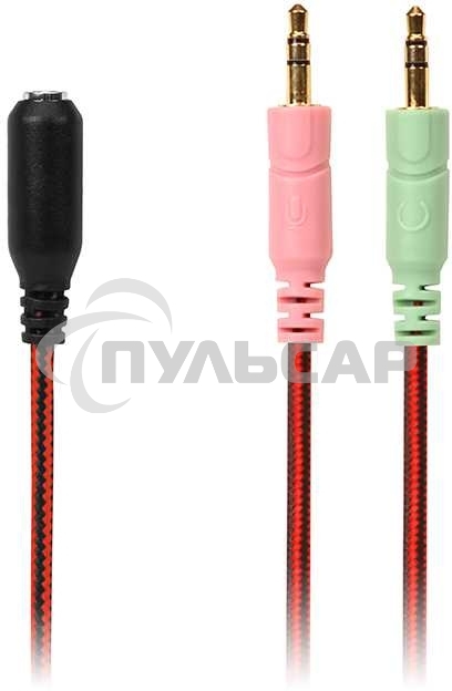 Игровые стереонаушники с микрофоном SVEN AP-G988MV, черный-красный Игровые стереонаушники с микрофоном SVEN AP-G988MV, черный-красный