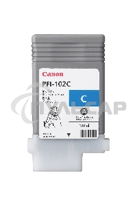 Картридж струйный Canon PFI-102C (0896B001) голубой (130 мл.) для Canon imagePROGRAF iPF605, iPF610., iPF650, iPF655, iPF710, iPF750, iPF755, LP17, iPF510