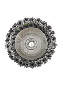 Щетка для УШМ СИБРТЕХ, 75 мм М14, чашка, крученая металлическая проволока 0,5 мм 746247