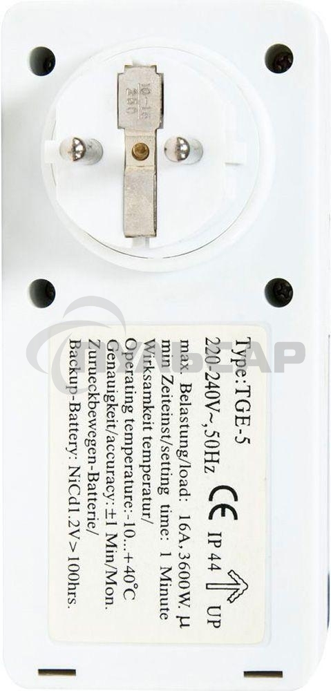 Розетка с таймером FERON (недельная) в защитном корпусе IP 44 3500W/16A 230V, 61926(TM23)