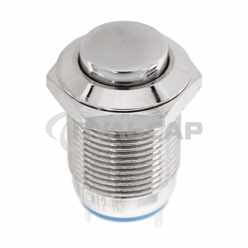 Кнопка антивандальная Ø12 Б/Фикс (2с) (ON)-OFF выпуклая (A12-B2) Rexant (в упак. 1шт.)