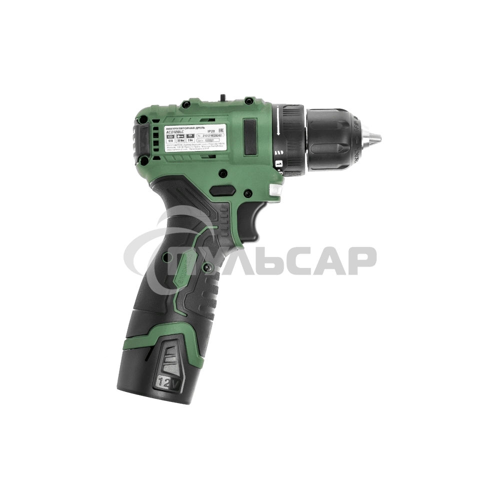 Дрель-шуруповерт Hammer ACD12BLC, Аккумуляторная, 12В, 2 АКБ, Кейс