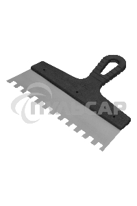 Шпатель из нержавеющей стали Сибртех 250 мм, зуб 10х10 мм, пластмассовая ручка 85500