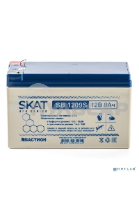 АКБ свинцово-кислотная SKAT SB 1209S тип AGM 12V 9А·ч I зар. 2,6 А (ножевые клеммы) (8970)
