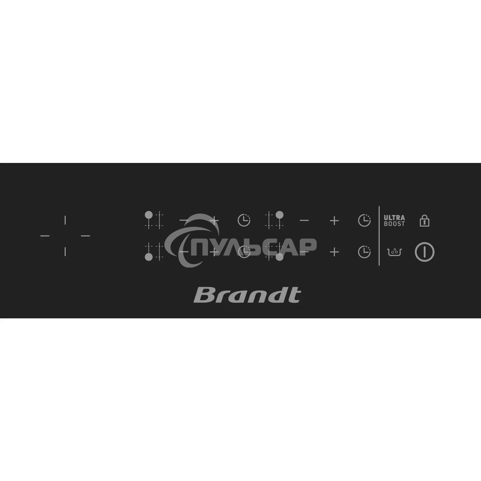 Индукционная варочная панель Brandt, 4 варочных зоны, 14 уровней мощности, индикация остаточного тепла, таймер, Ultraboost, черный
