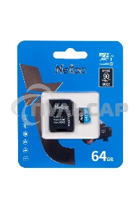 Флеш карта microSDHC 64Gb Netac P500 <NT02P500STN-064G-R> (с SD адаптером) 80Mb/s