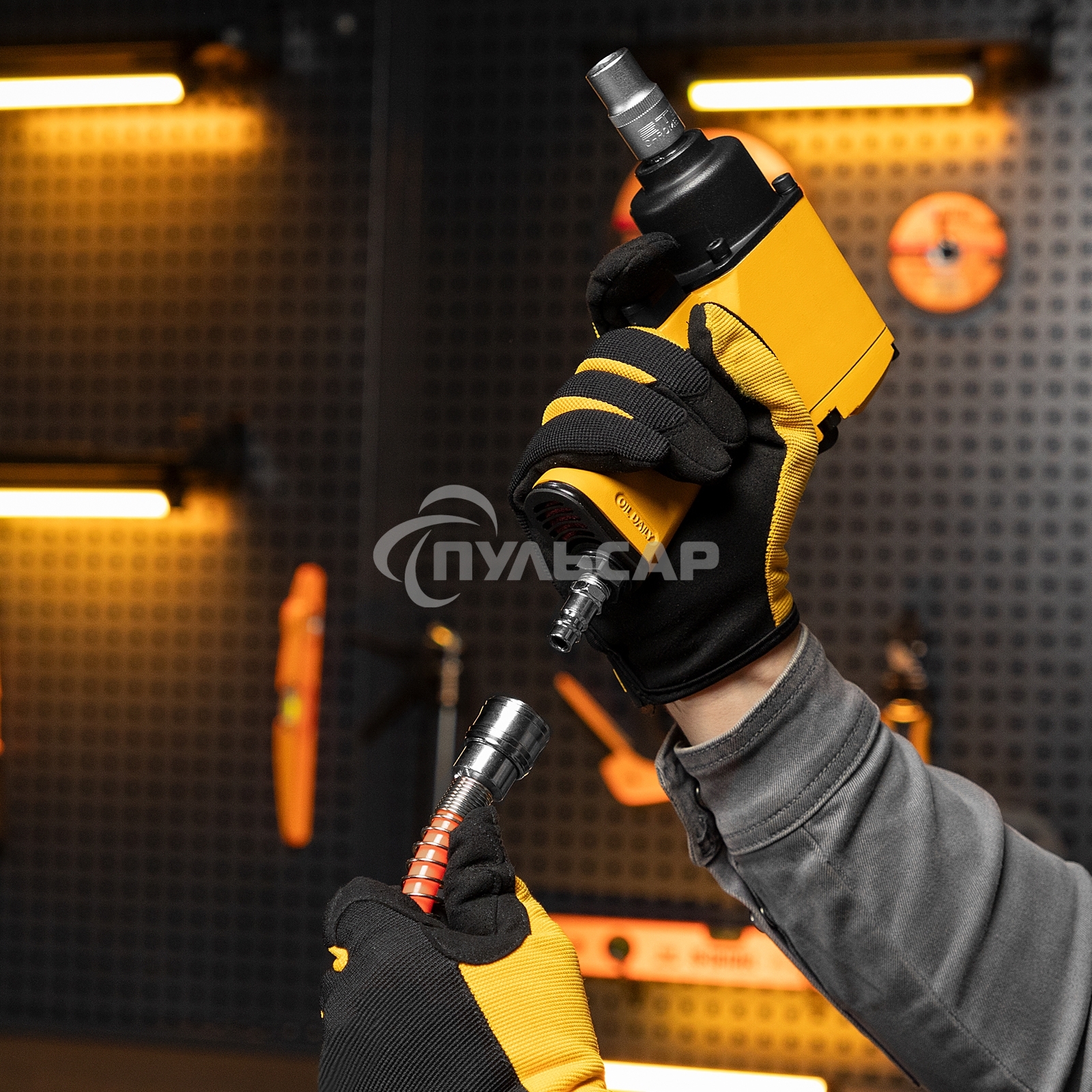 Шланг спиральный воздушный 8х12 мм, 18 бар, с быстросъемными соединениями, 10 м Stels