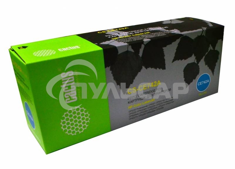 Картридж лазерный Cactus CS-CE742A желтый (7300 стр.) для HP CLJ CP5220/CP5221/CP5223/CP5225/CP5227/CP5229
