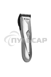 Машинка для стрижки Delta DL-4035А серебристый (серебристый, 2 Вт, аккум. батарея 1,2 В, регулировка длины срезаемых волос, ножи из нержавеющей стали, время работы при заряженной батарее 30 мин., в комплекте: расческа, ножницы, масленка, щетка для чистки)