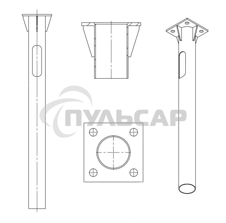 Деталь фундамента закладная для ОГК/ОКК-6.7 (0.108-1.5х200х150х4х20) Пересвет В00000639