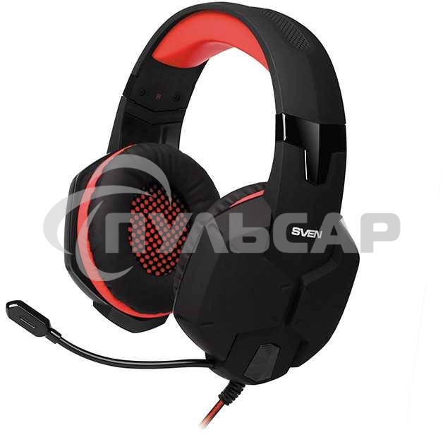 Игровые стереонаушники с микрофоном SVEN AP-G988MV, черный-красный Игровые стереонаушники с микрофоном SVEN AP-G988MV, черный-красный